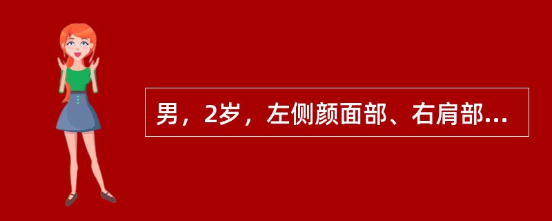 男，2岁，左侧颜面部、右肩部肿块，疼痛，结合图像，最可能的诊断是()