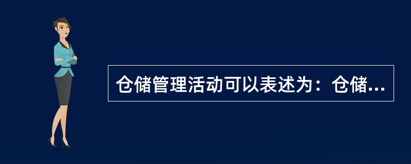 仓储管理活动可以表述为：仓储管理人员和作业人员借助仓储设施和设备，对（）进行收发