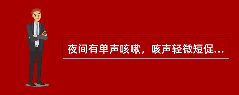 夜间有单声咳嗽，咳声轻微短促者，多属的证型是（）