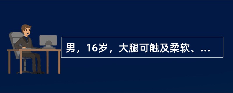 男，16岁，大腿可触及柔软、无痛性肿块，结合图像，最可能的诊断是()