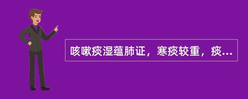 咳嗽痰湿蕴肺证，寒痰较重，痰黏白如沫，怯寒背冷，应加用的药物是（）