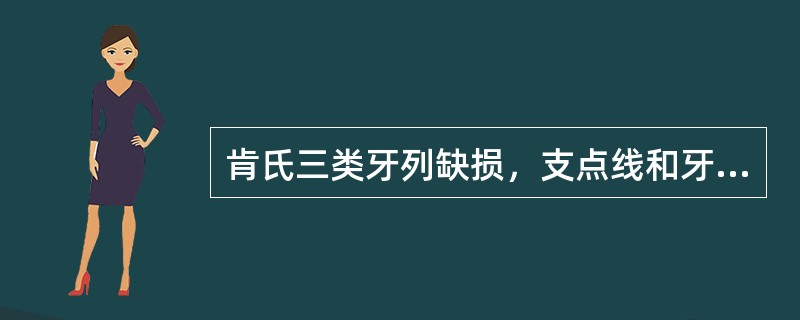 肯氏三类牙列缺损，支点线和牙弓的关系是（）