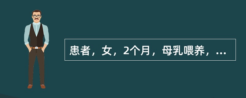 患者，女，2个月，母乳喂养，剧烈哭闹，惊厥。查体：面色苍白，前囟张力增高，瞳孔不