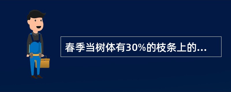 春季当树体有30%的枝条上的新叶完全展开称为（）。