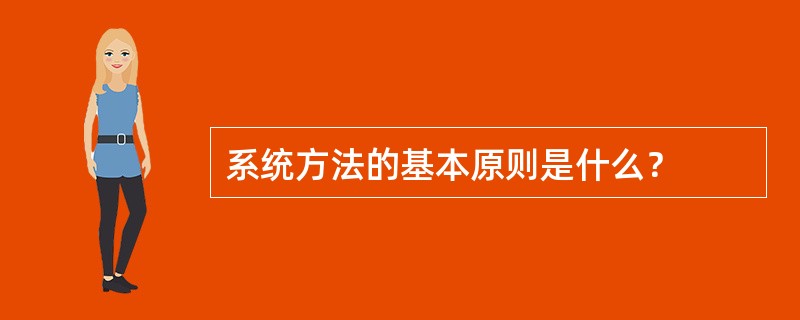 系统方法的基本原则是什么？