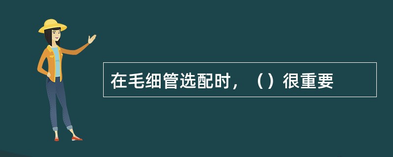 在毛细管选配时，（）很重要