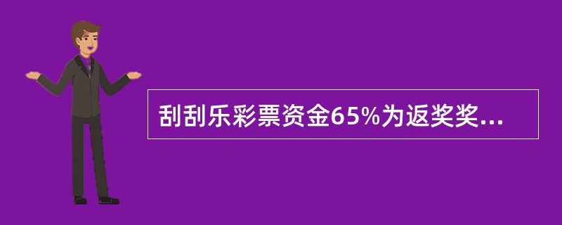 刮刮乐彩票资金65%为返奖奖金，（）为发行费，余下部分为公益金。