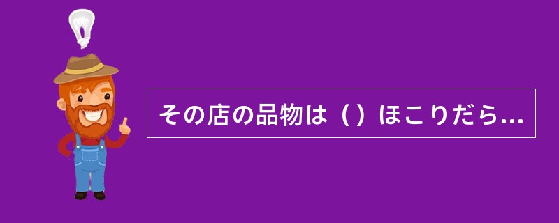 その店の品物は（）ほこりだらけで、とても売れそうにない。