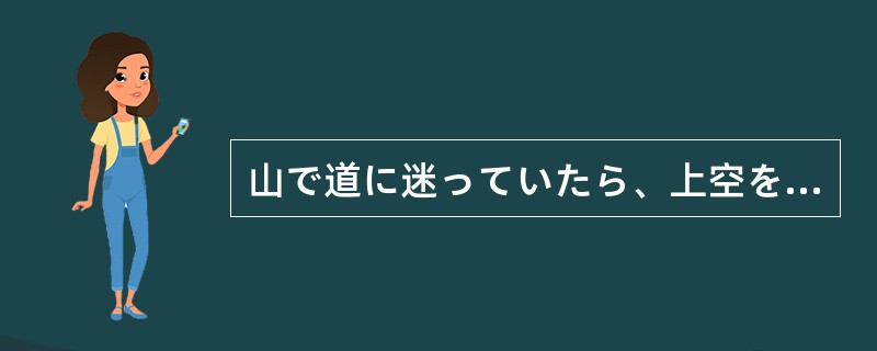 山で道に迷っていたら、上空をヘリコプターが飛んできた。私は声を（）助けを求めた。