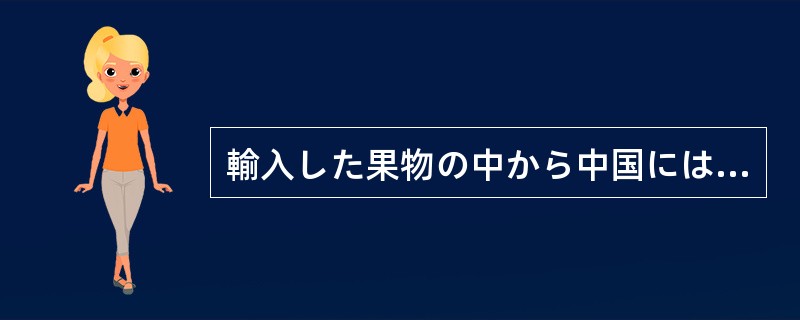 輸入した果物の中から中国にはいる（）のない虫を見つけた。