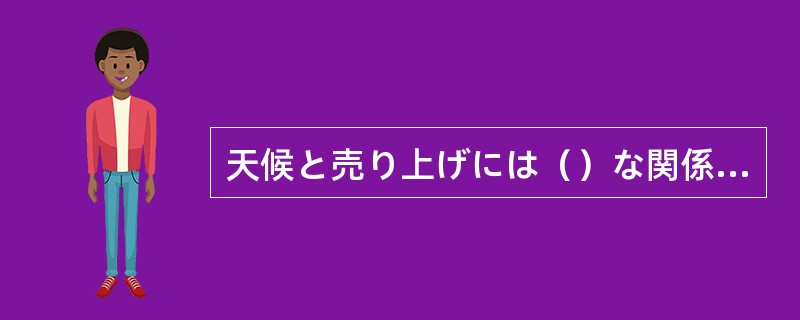 天候と売り上げには（）な関係がある。