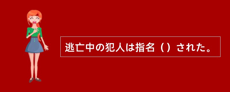 逃亡中の犯人は指名（）された。