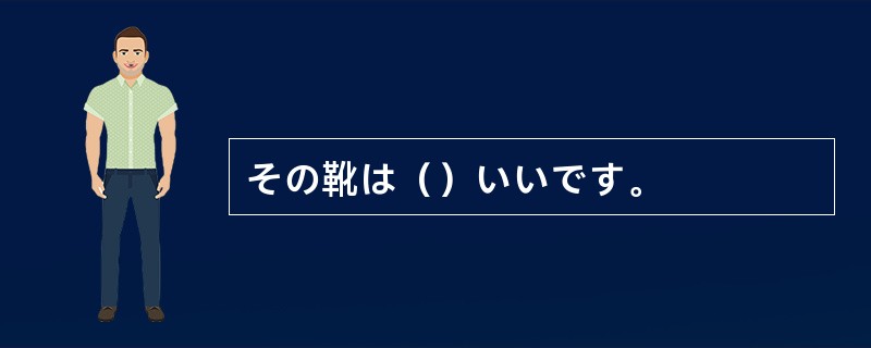 その靴は（）いいです。