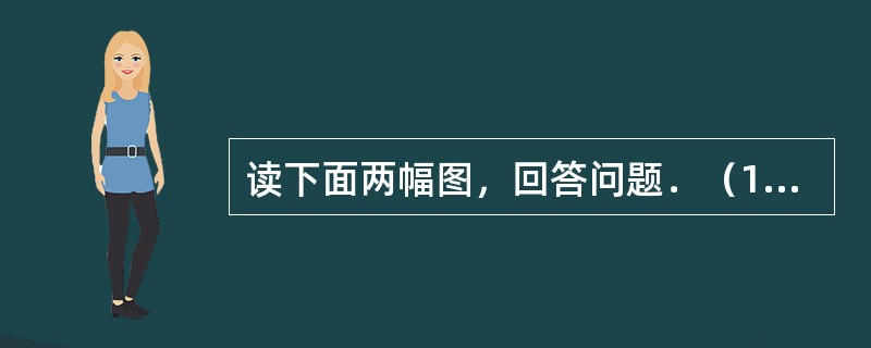 读下面两幅图，回答问题．（1）A、B、C三点位于东半球的是______．（2）C