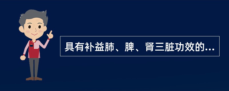 具有补益肺、脾、肾三脏功效的药物是（）