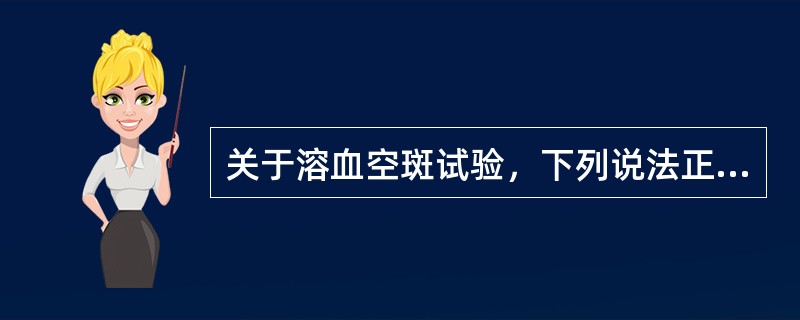 关于溶血空斑试验，下列说法正确的是()