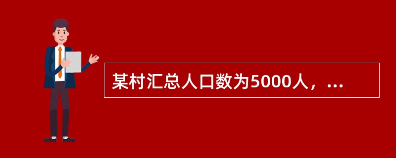 某村汇总人口数为5000人，汇总劳动力数为2600人，其中外出务工劳动力数为12