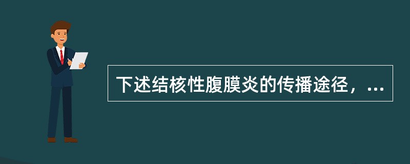 下述结核性腹膜炎的传播途径，哪一个来源不属于血行播散（）。