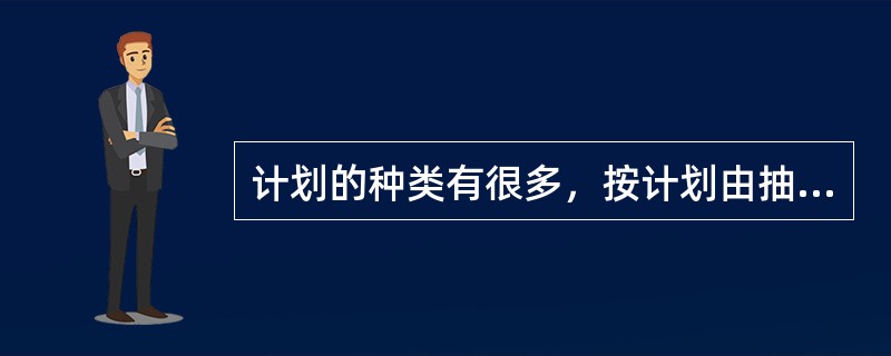 计划的种类有很多，按计划由抽象到具体的层次分类可将计划分为宗旨、目标、战略、政策