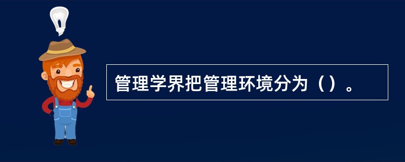 管理学界把管理环境分为（）。