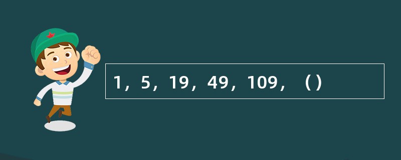 1，5，19，49，109，（）