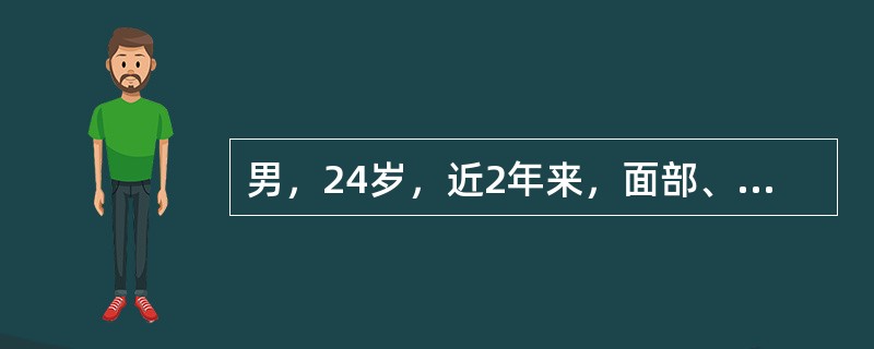 男，24岁，近2年来，面部、胸背发生红丘疹、脓疱和结节，有黑头粉刺。拟诊断为（）