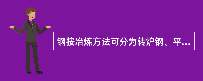 钢按冶炼方法可分为转炉钢、平炉钢和（）。