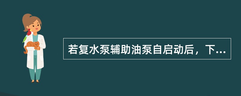 若复水泵辅助油泵自启动后，下列调整正确的是（）。