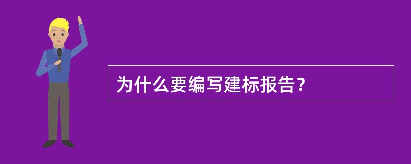 为什么要编写建标报告？