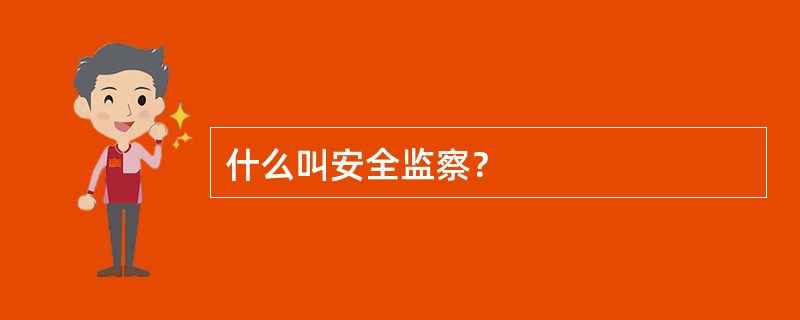 什么叫安全监察？