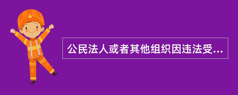 公民法人或者其他组织因违法受到行政处罚，其违法行为对他人造成损害的，应当依法承担