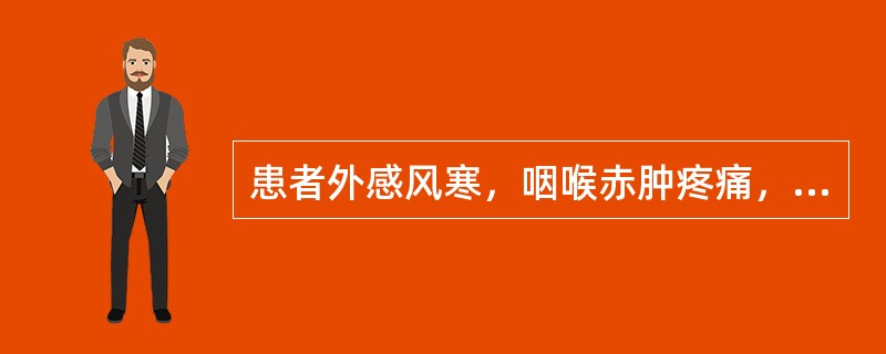 患者外感风寒，咽喉赤肿疼痛，吞咽困难，咽干，咳嗽。治疗应首选（）。