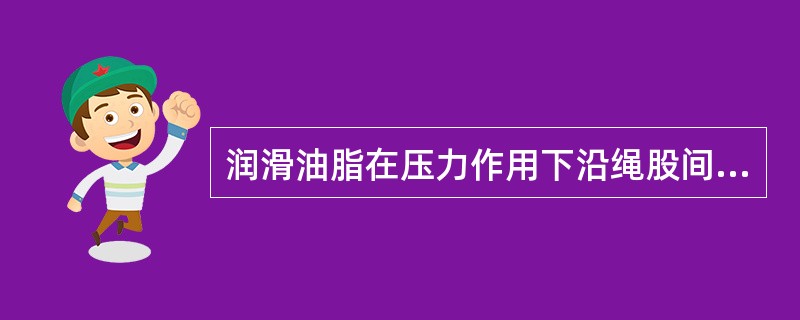 润滑油脂在压力作用下沿绳股间的缝隙渗透、流入到钢丝绳的绳芯内部，从而使钢丝绳得到