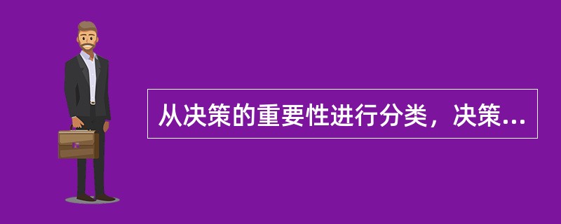 从决策的重要性进行分类，决策可分为（）。