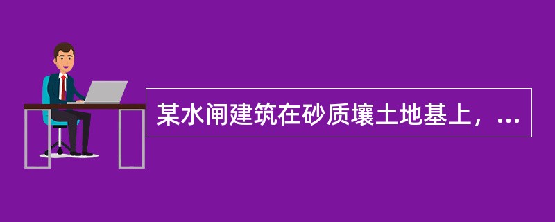 某水闸建筑在砂质壤土地基上，水闸每孔净宽8m，共3孔，采用平板闸门，闸门采用一台