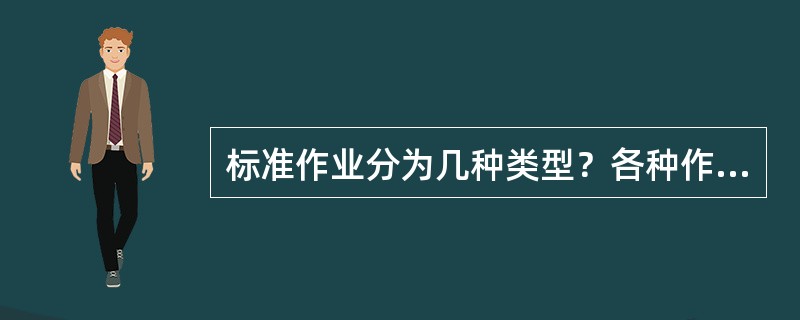 标准作业分为几种类型？各种作业类型的特征以及作业周期（C.T）的测算方法是什么？