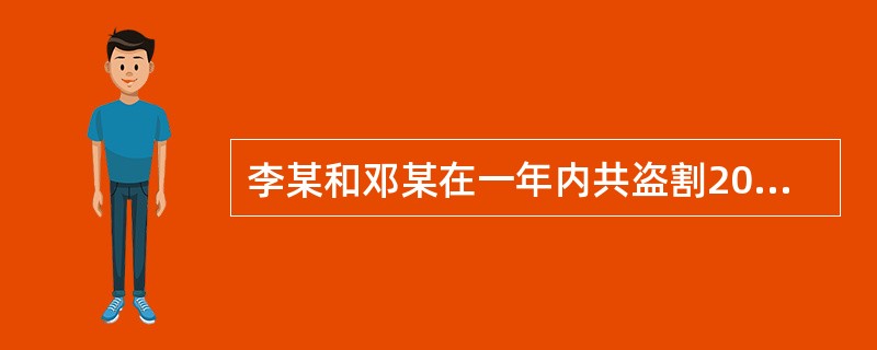 李某和邓某在一年内共盗割20公里长的公用通信电缆，变卖后得款16000余元。由于
