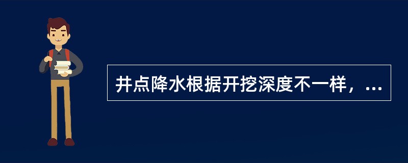 井点降水根据开挖深度不一样，渗流速度不一样，可划分为（）和深井井点五种类型。