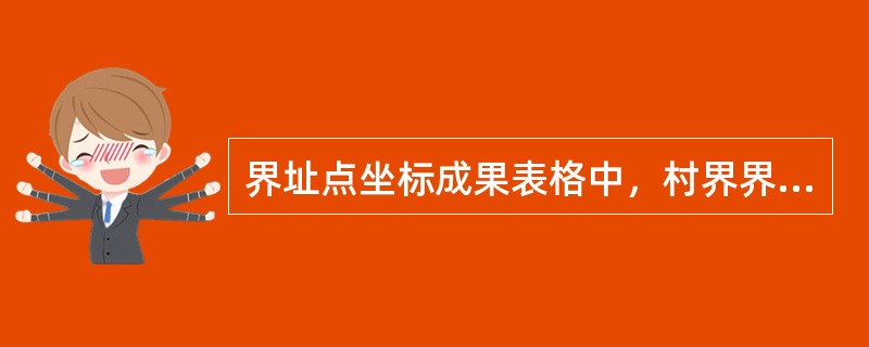 界址点坐标成果表格中，村界界址点应标注在（）一栏。