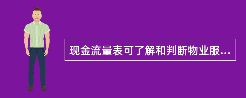 现金流量表可了解和判断物业服务企业的能力有（）。