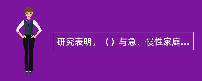 研究表明，（）与急、慢性家庭压力有关。