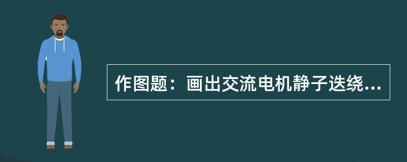 作图题：画出交流电机静子迭绕组元件图。