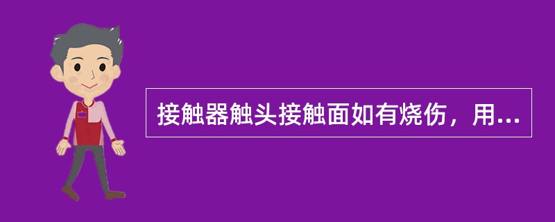 接触器触头接触面如有烧伤，用（），并擦拭干净。