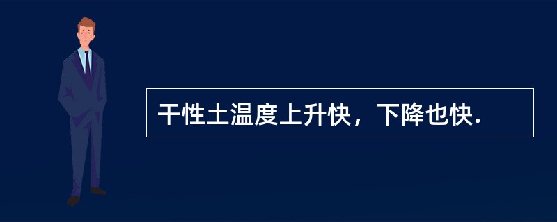 干性土温度上升快，下降也快.