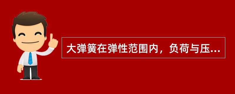 大弹簧在弹性范围内，负荷与压缩量成反比。