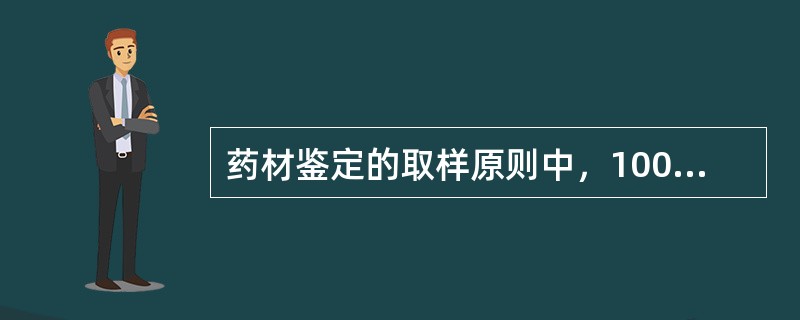 药材鉴定的取样原则中，100~1000件抽取的样品比例是（）