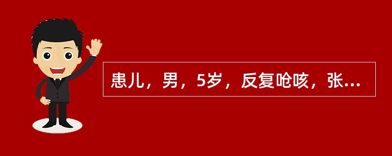 患儿，男，5岁，反复呛咳，张口呼吸，有鼾声，鼻腔分泌物多。X线检查如图所见，最可