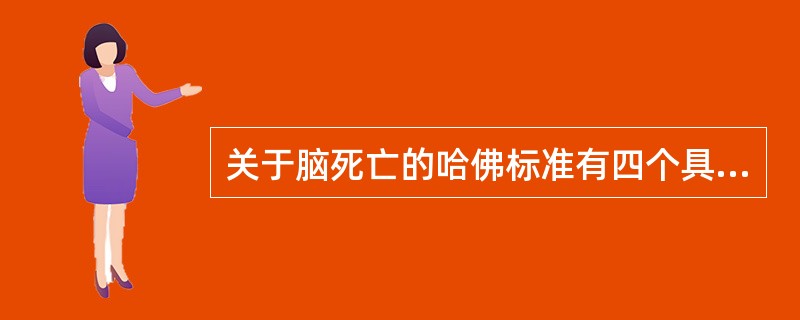 关于脑死亡的哈佛标准有四个具体基本标准，下列中不属于这四个具体基本标准的是（）。