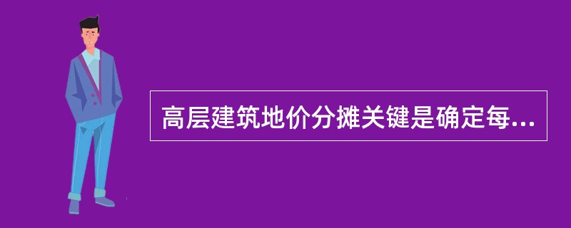 高层建筑地价分摊关键是确定每个建筑物所有者拥有土地权利的份额。（）