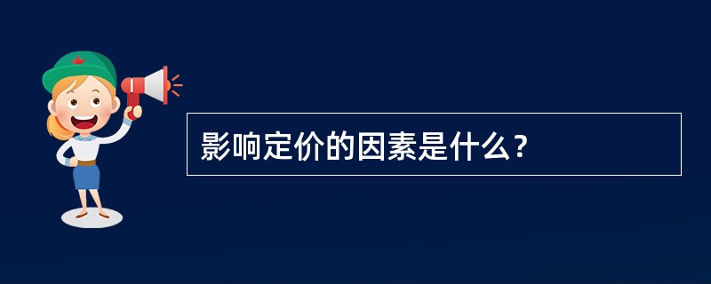 影响定价的因素是什么？